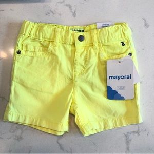 Mayoral Neon Yellow Shorts 9 month NWT